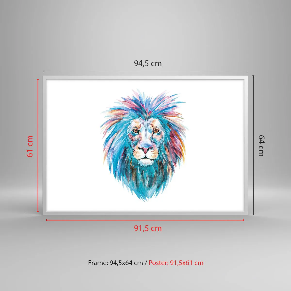 Affisch i vit ram - Elektrifierande aura - 91x61 cm