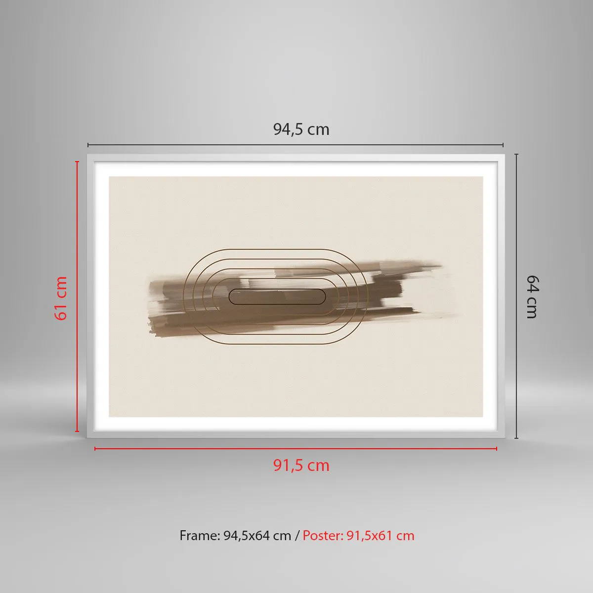 Affiche dans un cadre blanc - Poster - Parfum de gris - 91x61 cm