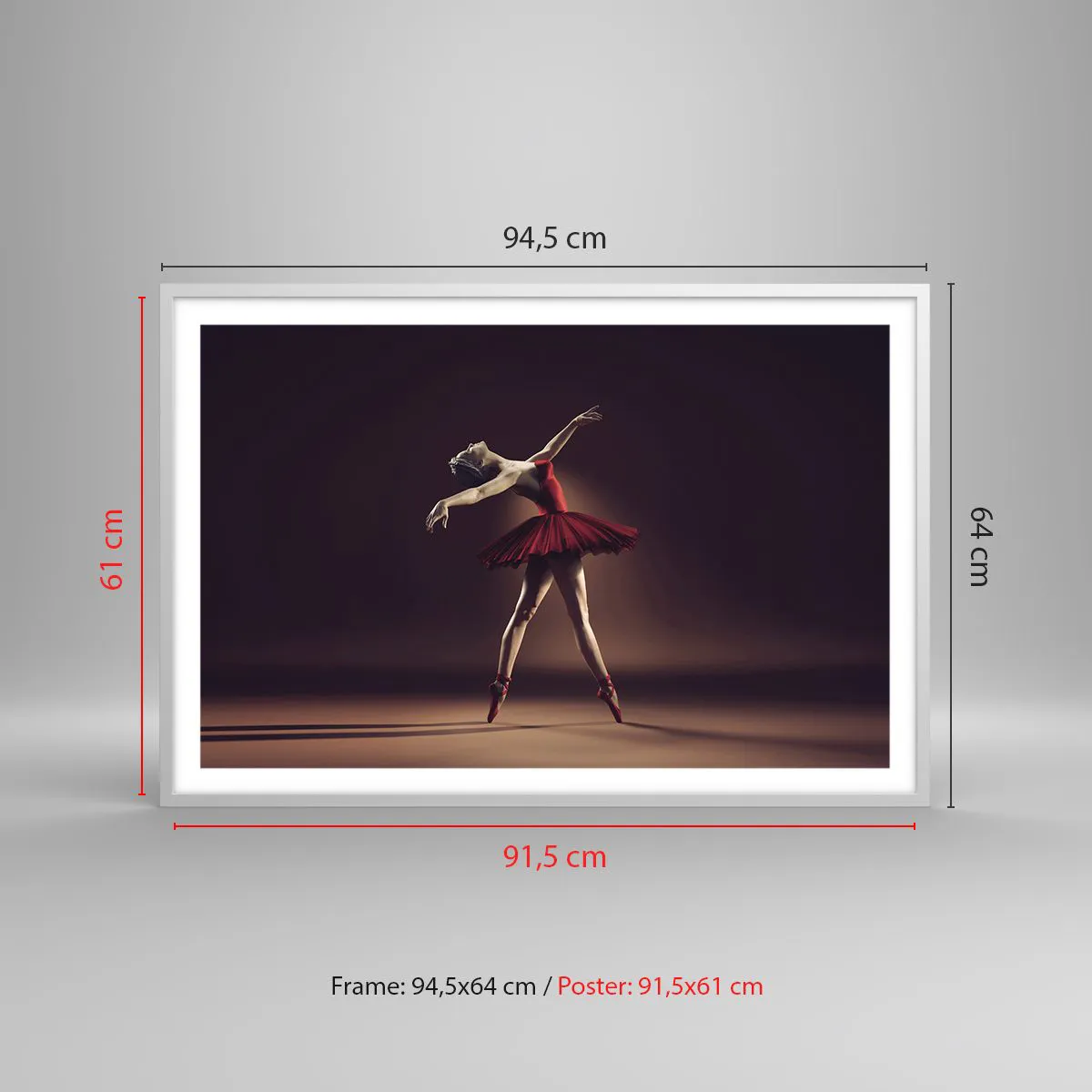 Poster in einem weißen Rahmen - Eine Primaballerina - 91x61 cm