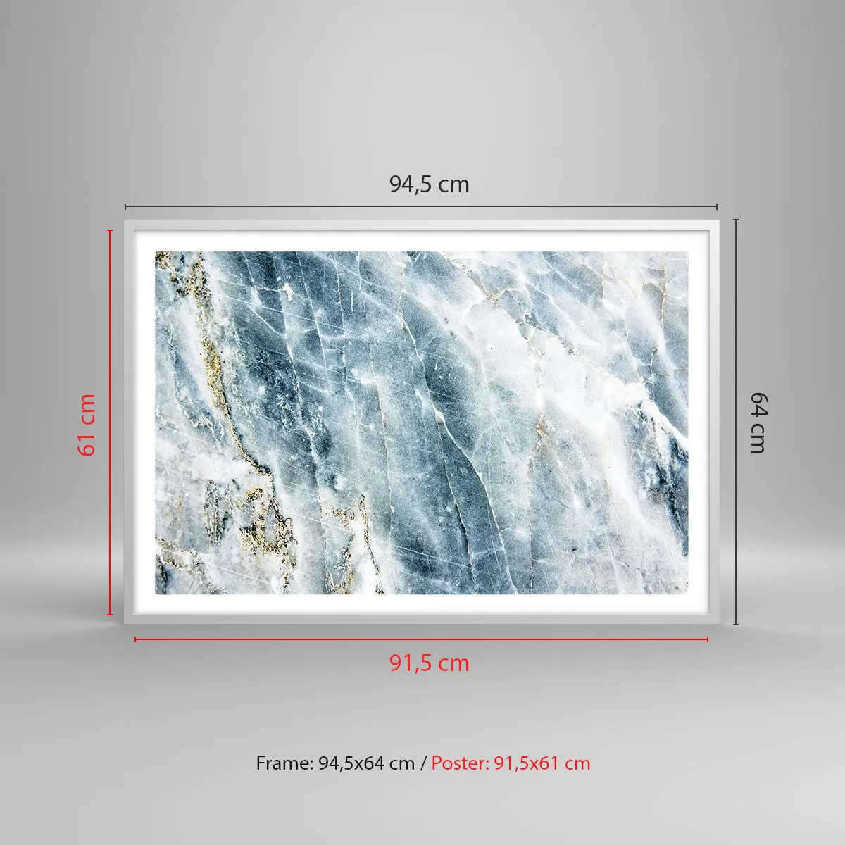 Plakat w białej ramie - Lodowy świat - 91x61 cm
