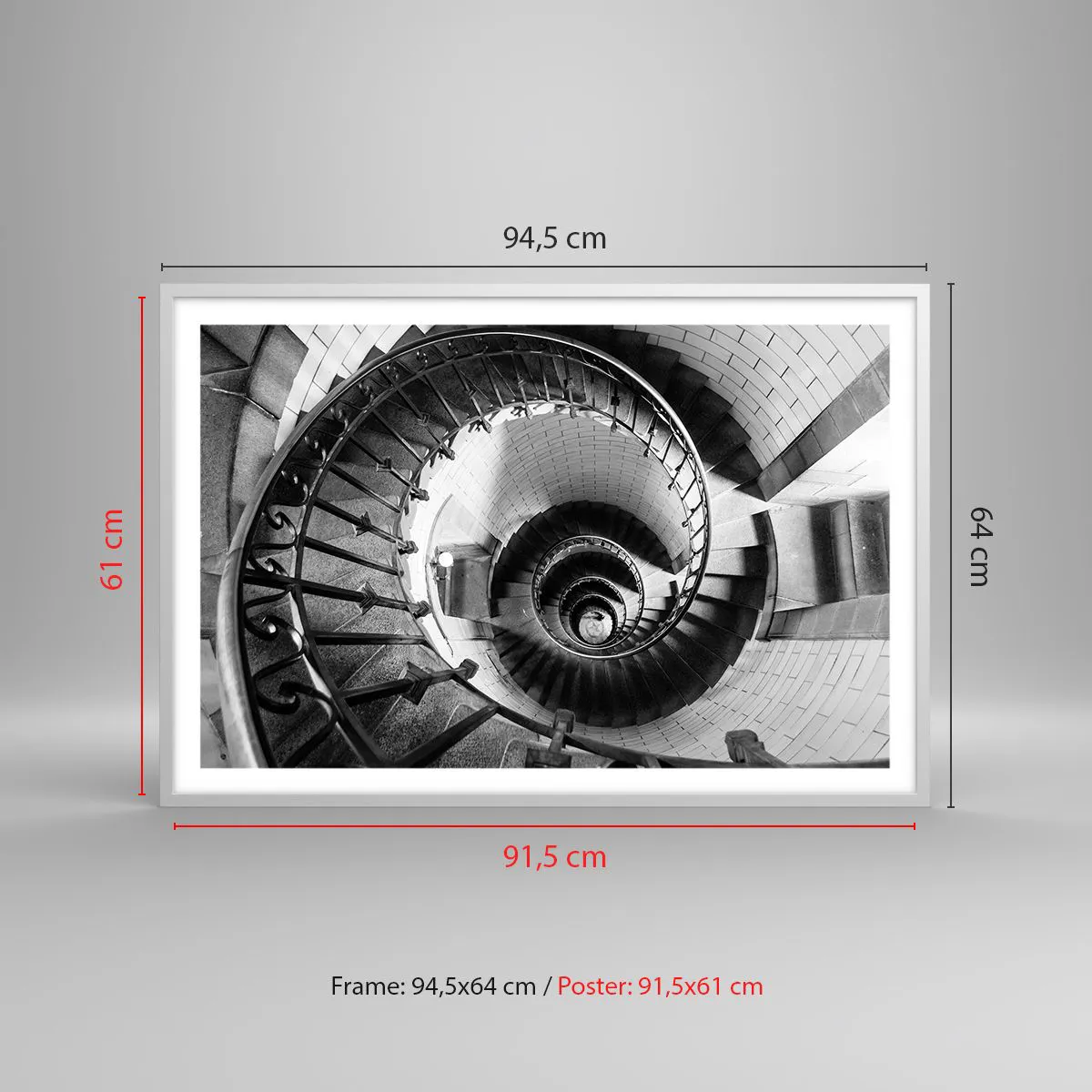 Poster in cornice bianca - Ancora più in alto - 91x61 cm