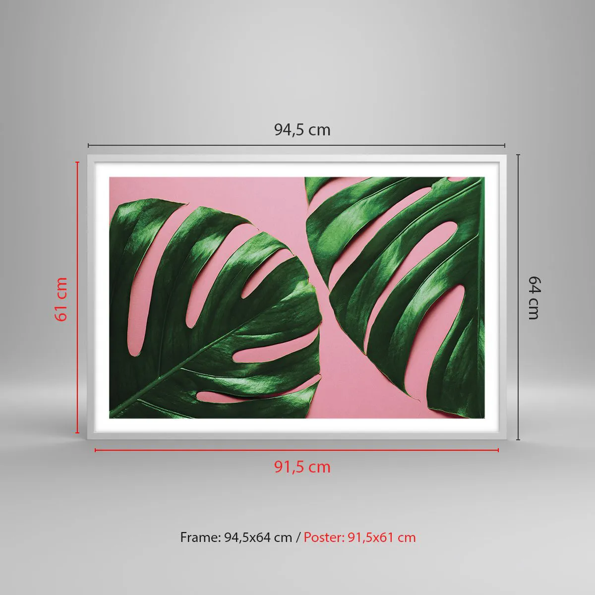 Poster in een witte lijst - Groene rendez-vous - 91x61 cm