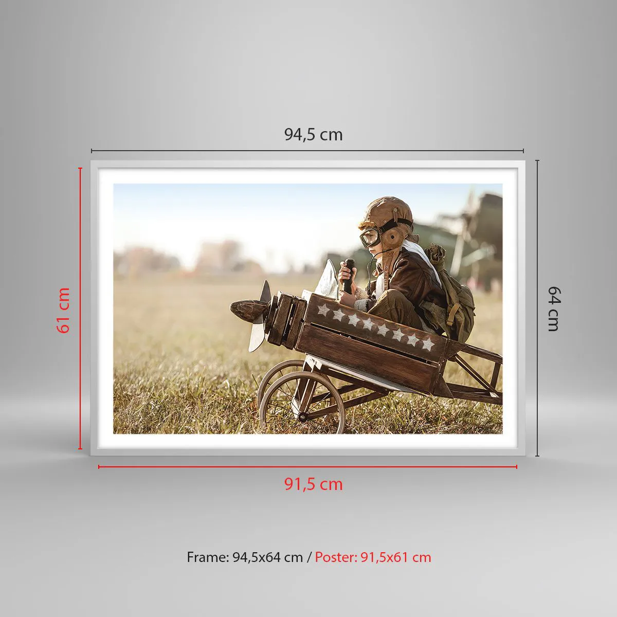 Plakat i hvid ramme - Start mod drømmen - 91x61 cm