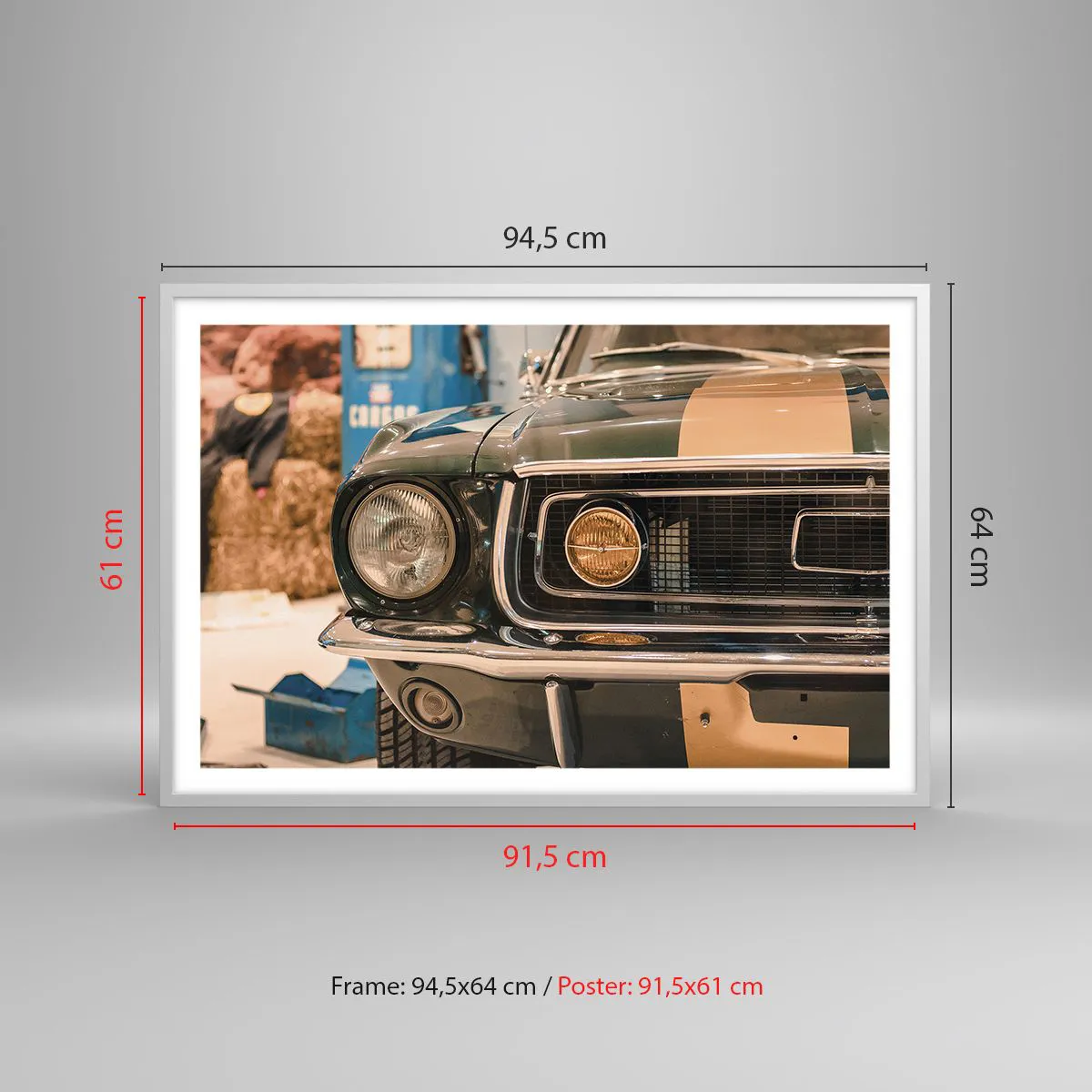 Poster in einem weißen Rahmen - Treffen mit einer Legende - 91x61 cm