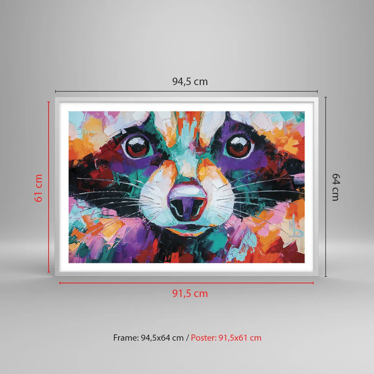 Affisch i vit ram - Enbart goda emotioner - 91x61 cm