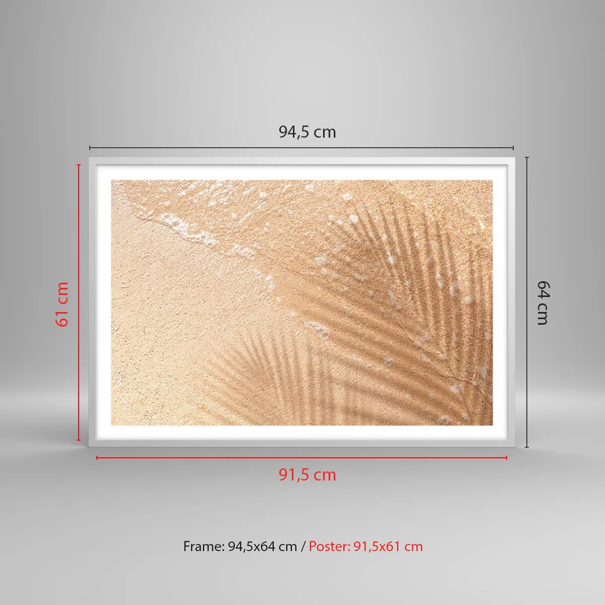 Poster in einem weißen Rahmen - Der Schatten eines heißen Sommers - 91x61 cm