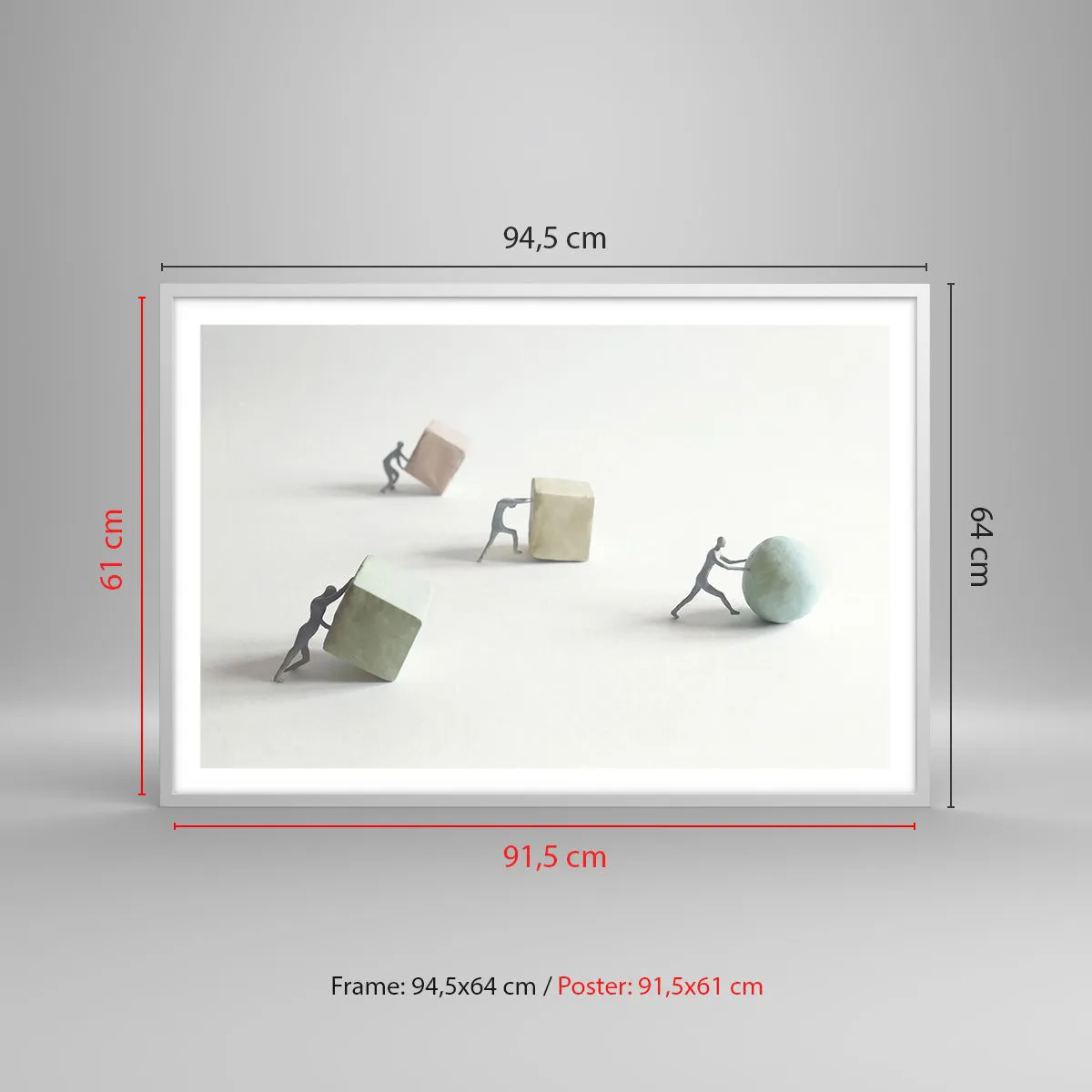 Plagát v bielom ráme - Život samotný - 91x61 cm