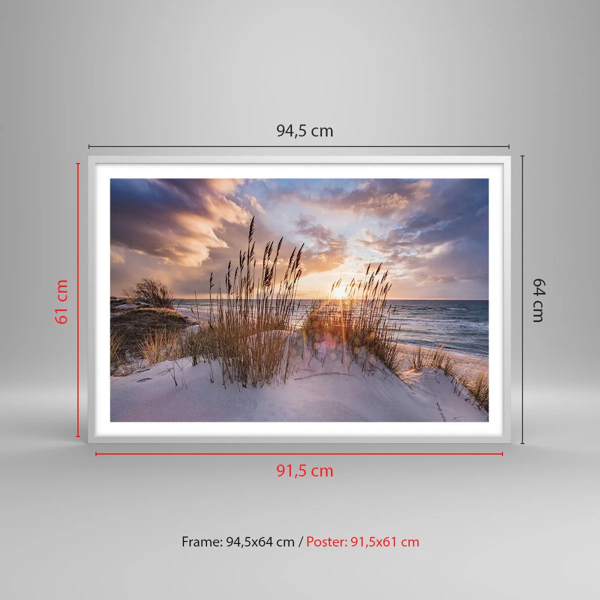 Poster in cornice bianca - L'addio al sole e al vento - 91x61 cm