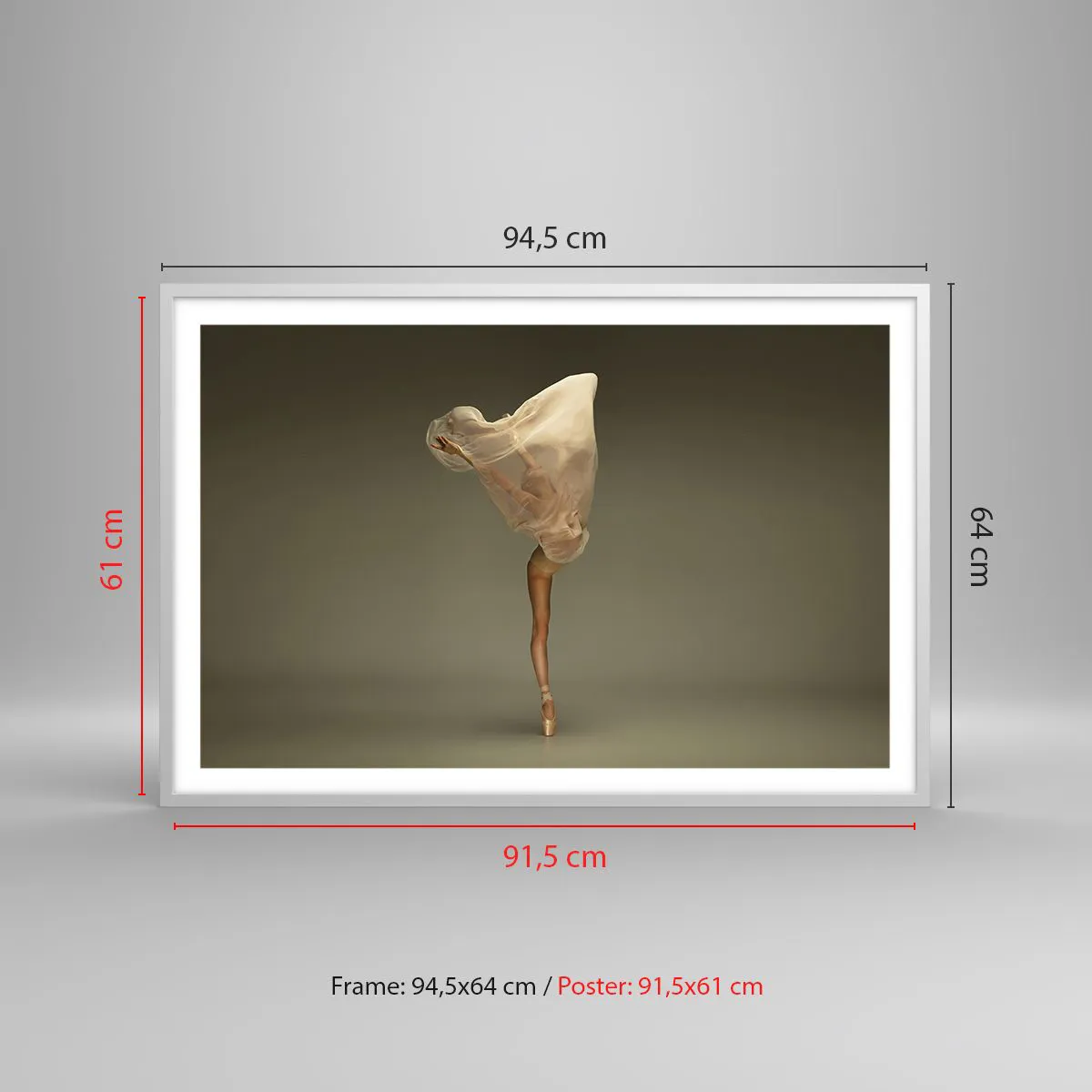 Póster en marco blanco - A punto de volar - 91x61 cm