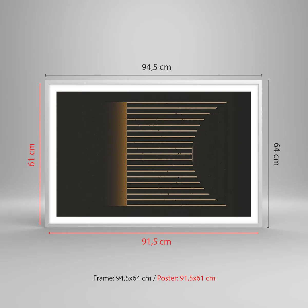 Poster în ramă albă - Explorați întunericul - 91x61 cm