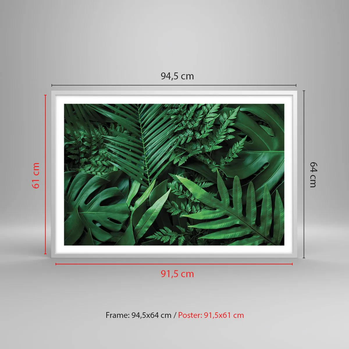 Affiche dans un cadre blanc - Poster - Emmitouflé de verdure - 91x61 cm