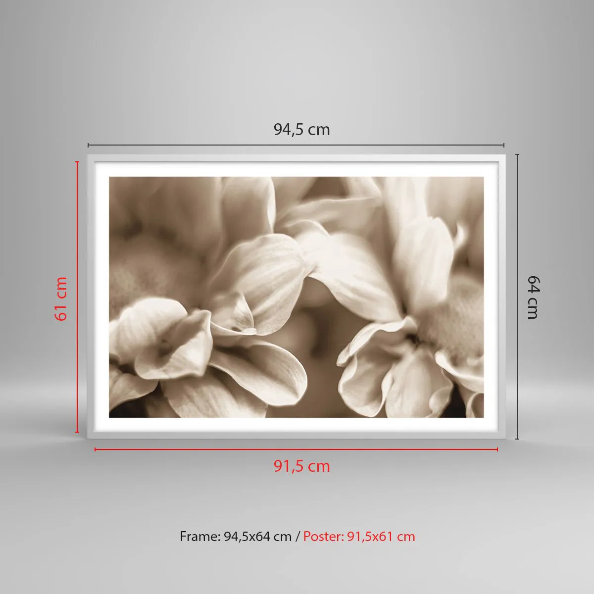 Poszter fekete keretben - Gyengéd, mint egy mosoly - 91x61 cm