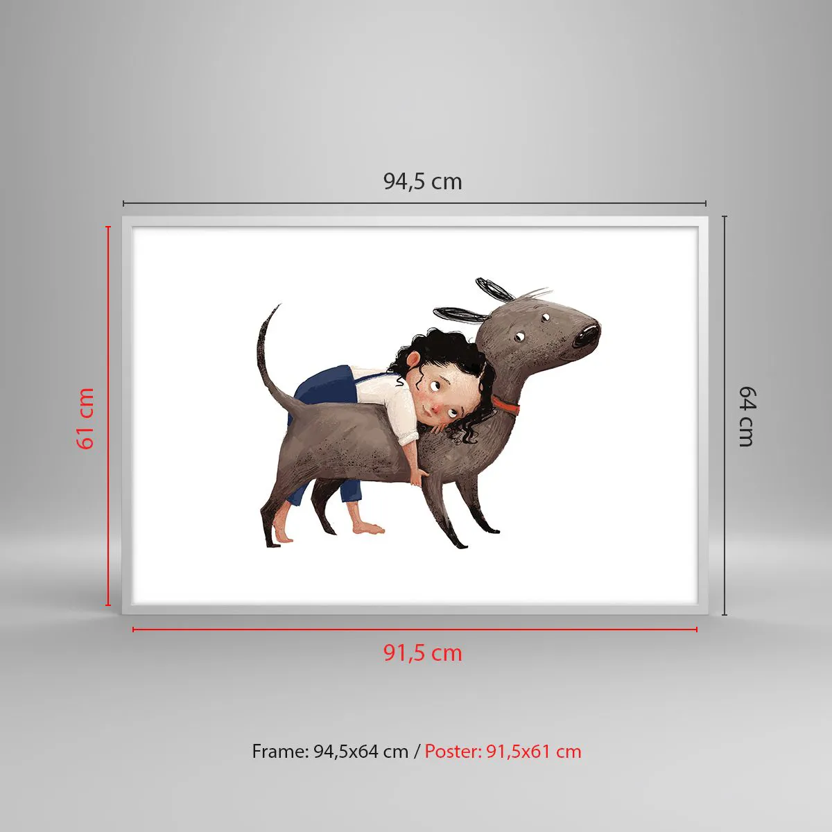 Plakát v bílém rámu - Nejlepší přátelé - 91x61 cm