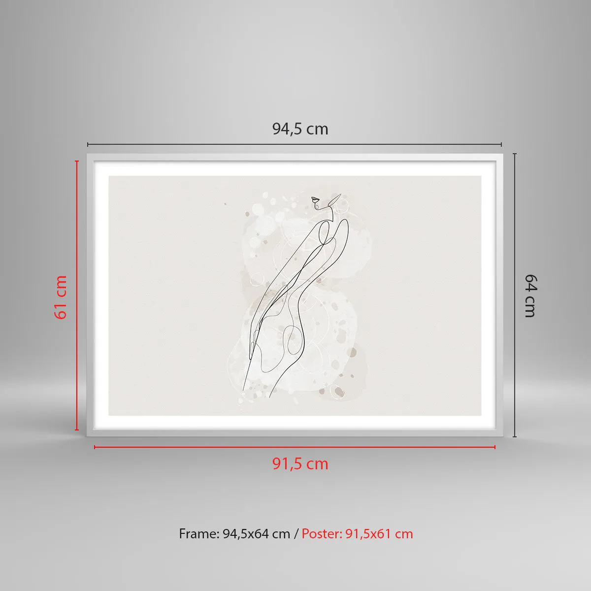 Poster in einem weißen Rahmen - Der Blick schweift - 91x61 cm