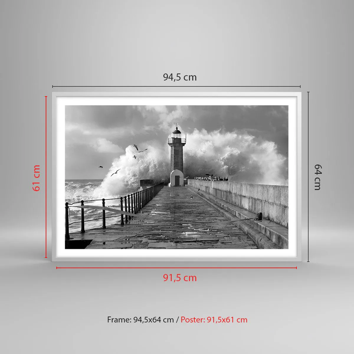 Plakát v bílém rámu - Nebojácná - 91x61 cm