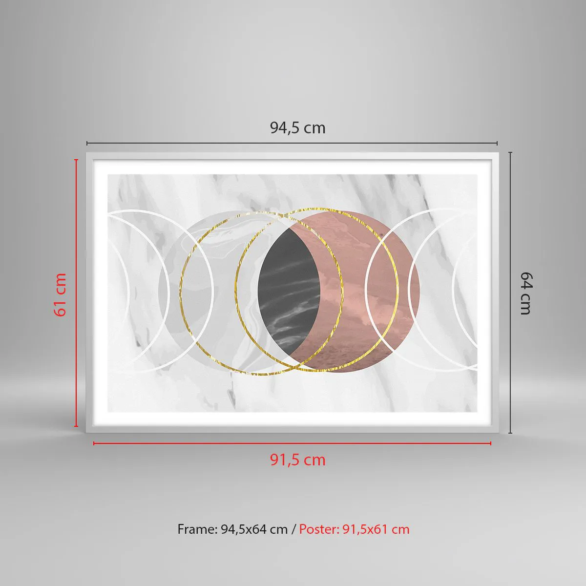 Plagát v bielom ráme - Hudba sfér - 91x61 cm
