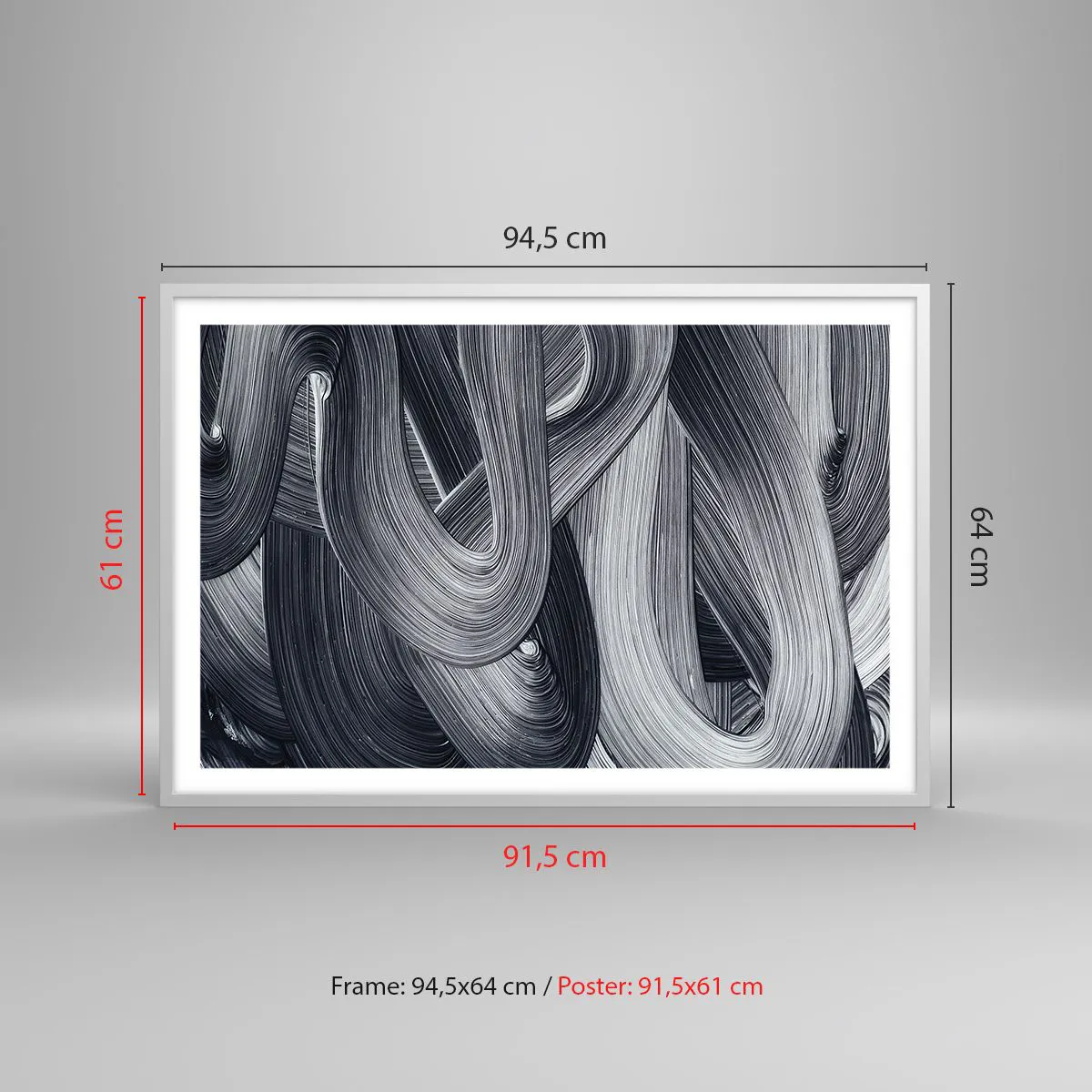 Poster in white frmae - Fluidity of Reality - 91x61 cm