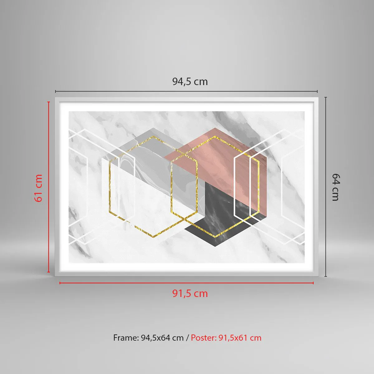 Affiche dans un cadre blanc - Poster - Composition en chaîne - 91x61 cm