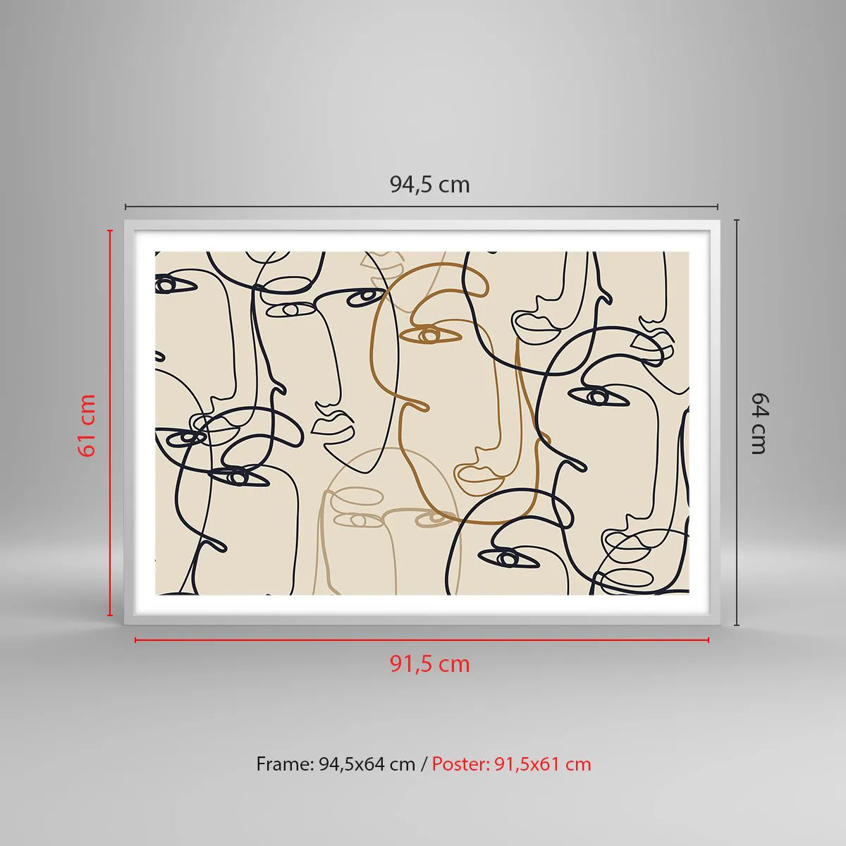 Poster in einem weißen Rahmen - Das Porträt wird multipliziert - 91x61 cm