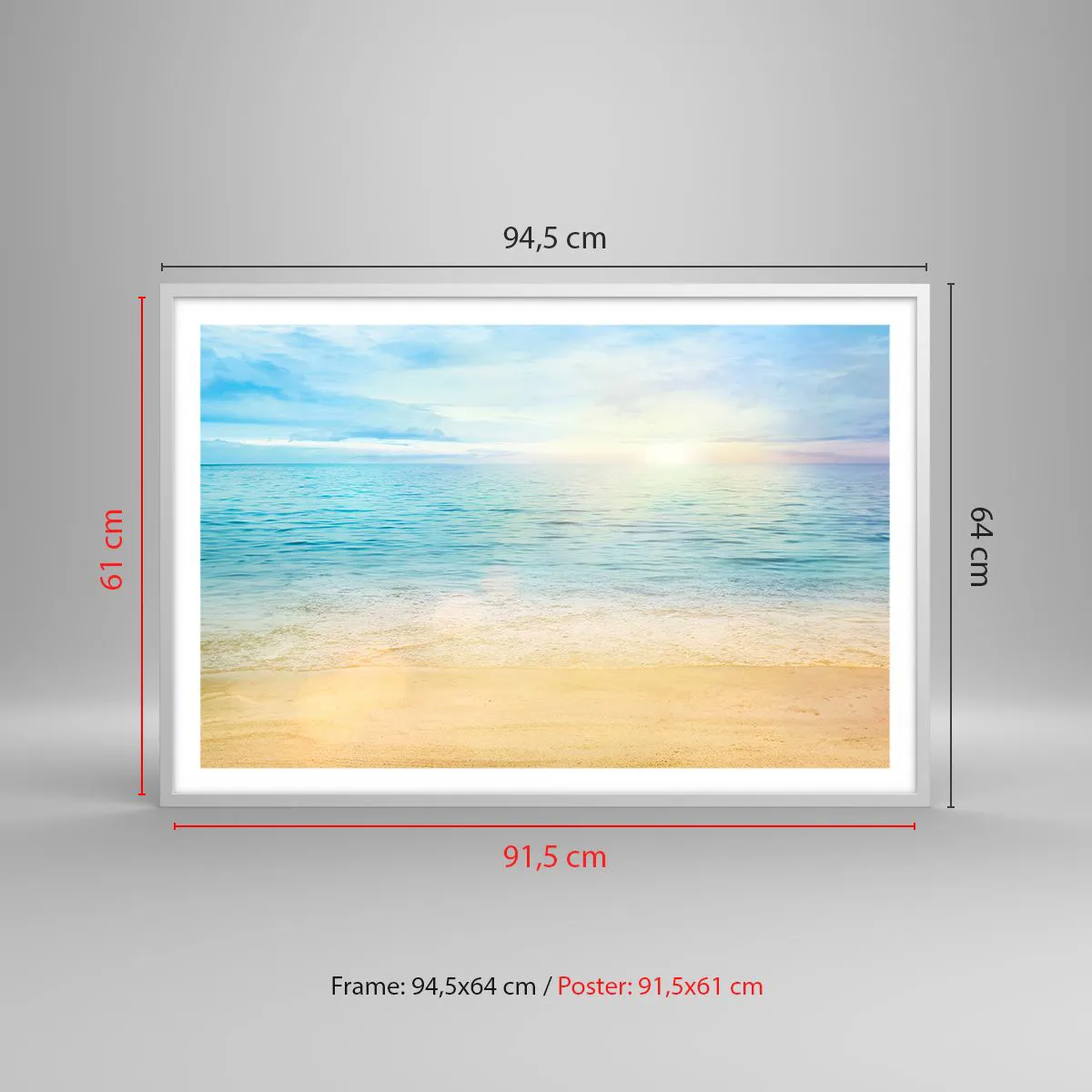 Affiche dans un cadre blanc - Poster - Le grand bleu - 91x61 cm