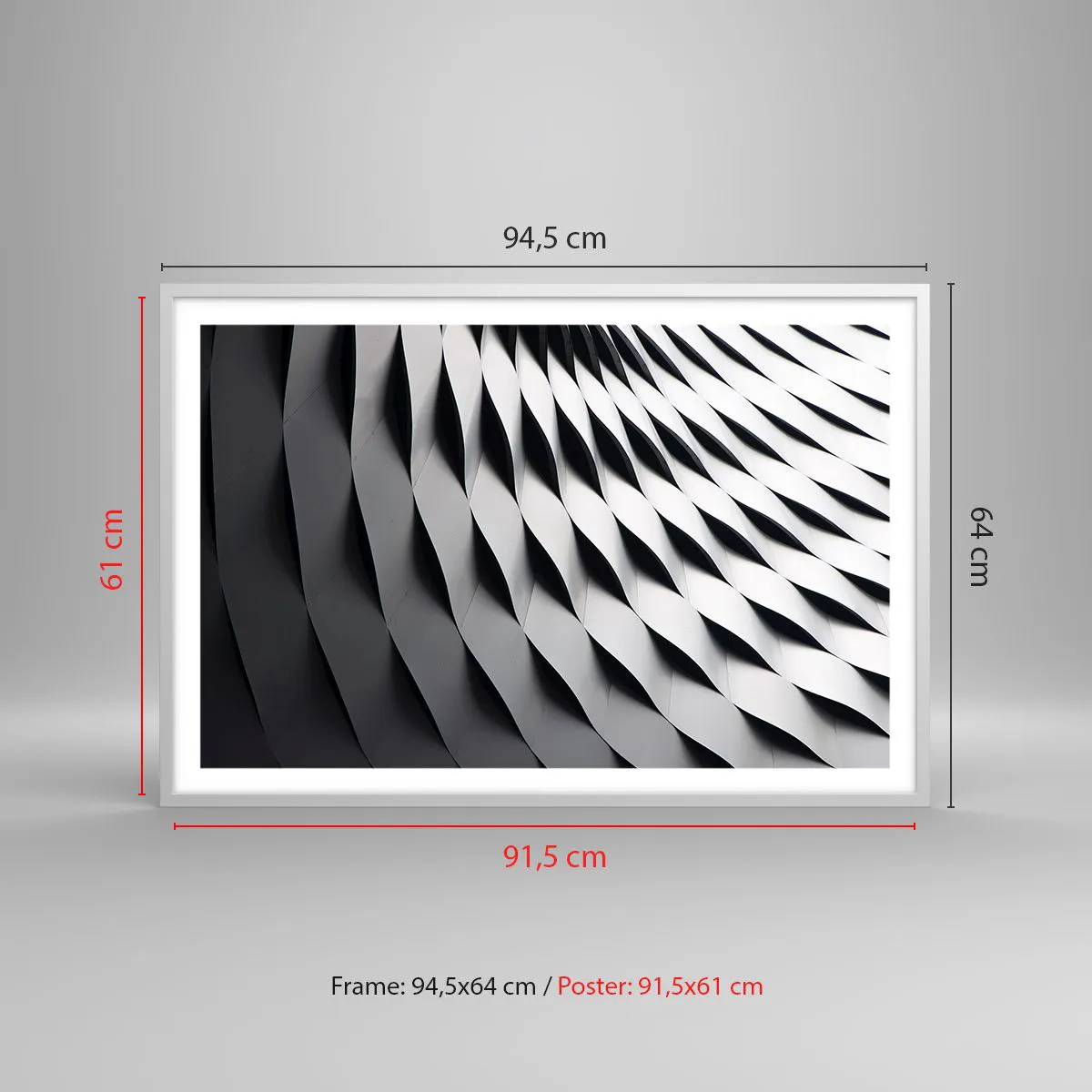 Affiche dans un cadre blanc - Poster - A la surface des vagues - 91x61 cm