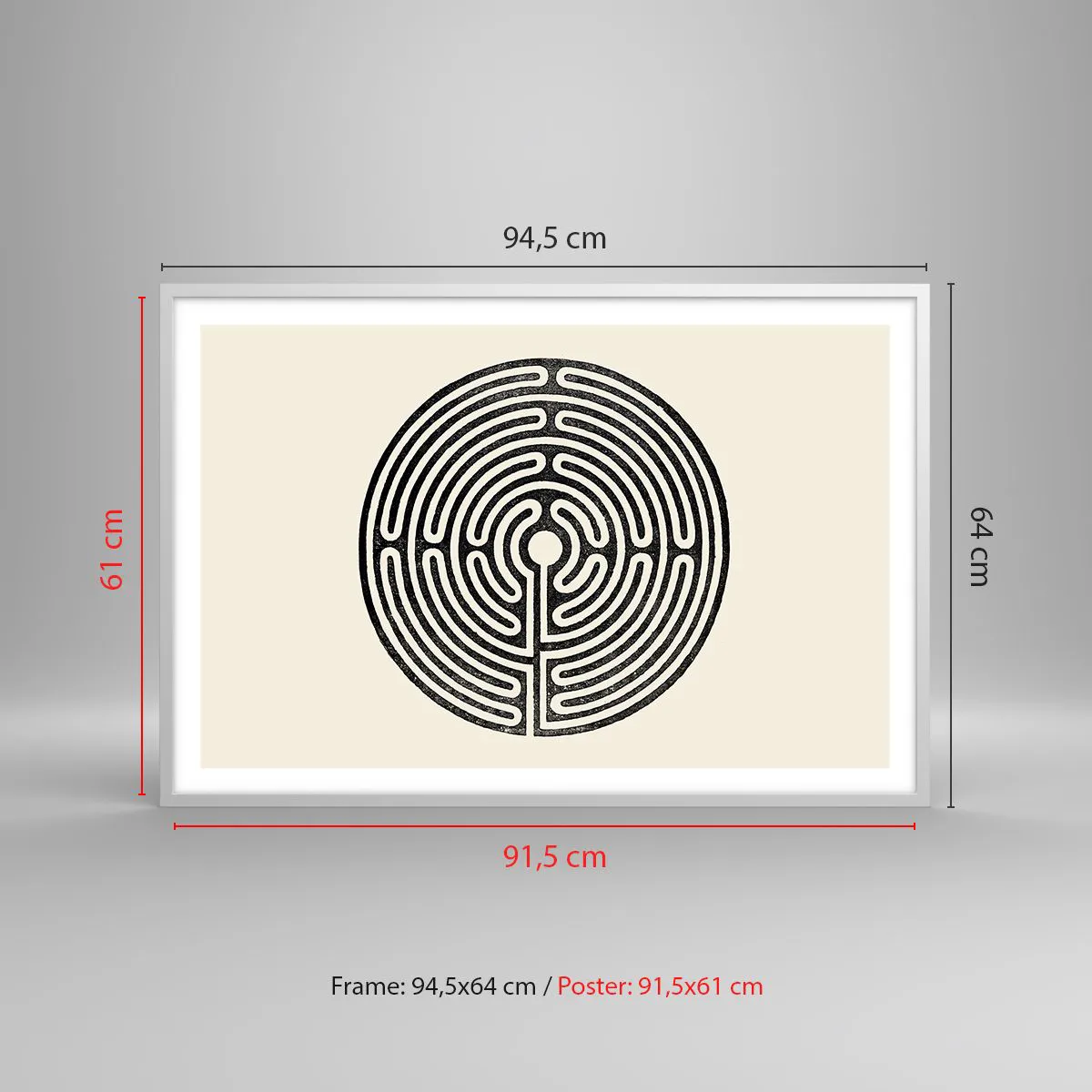 Affisch i vit ram - Mystisk ordning - 91x61 cm