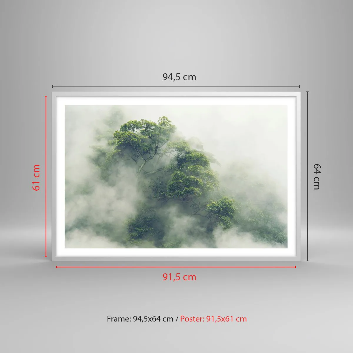 Poszter fekete keretben - Ködbe burkolózva - 91x61 cm