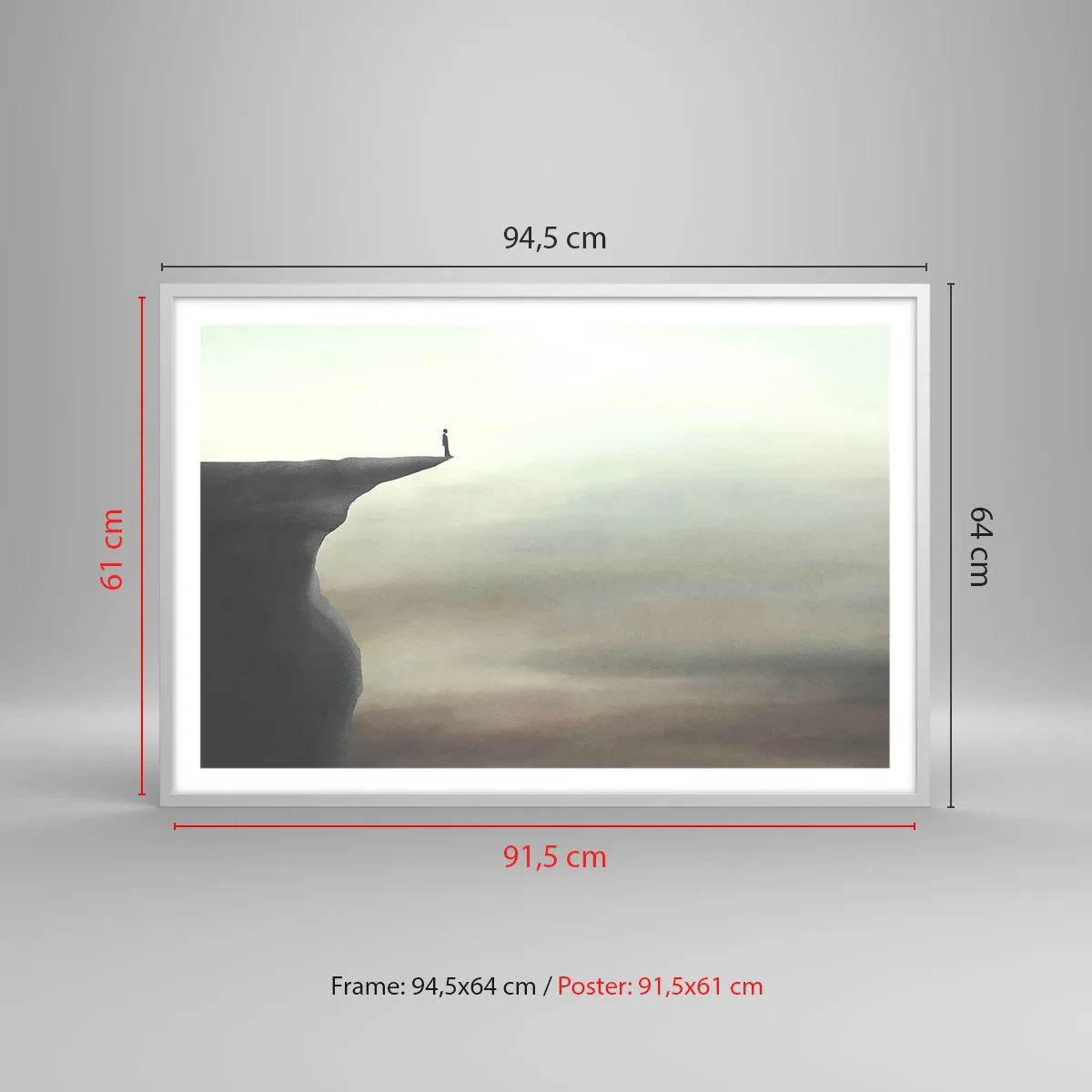 Poster in einem weißen Rahmen - Nach oben, natürlich! - 91x61 cm