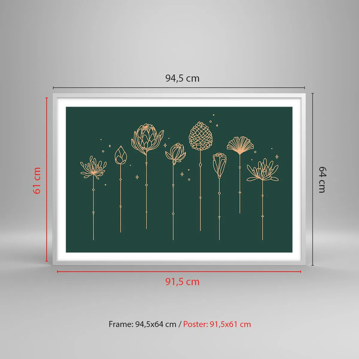 Póster en marco blanco - La familia vegetal - 91x61 cm