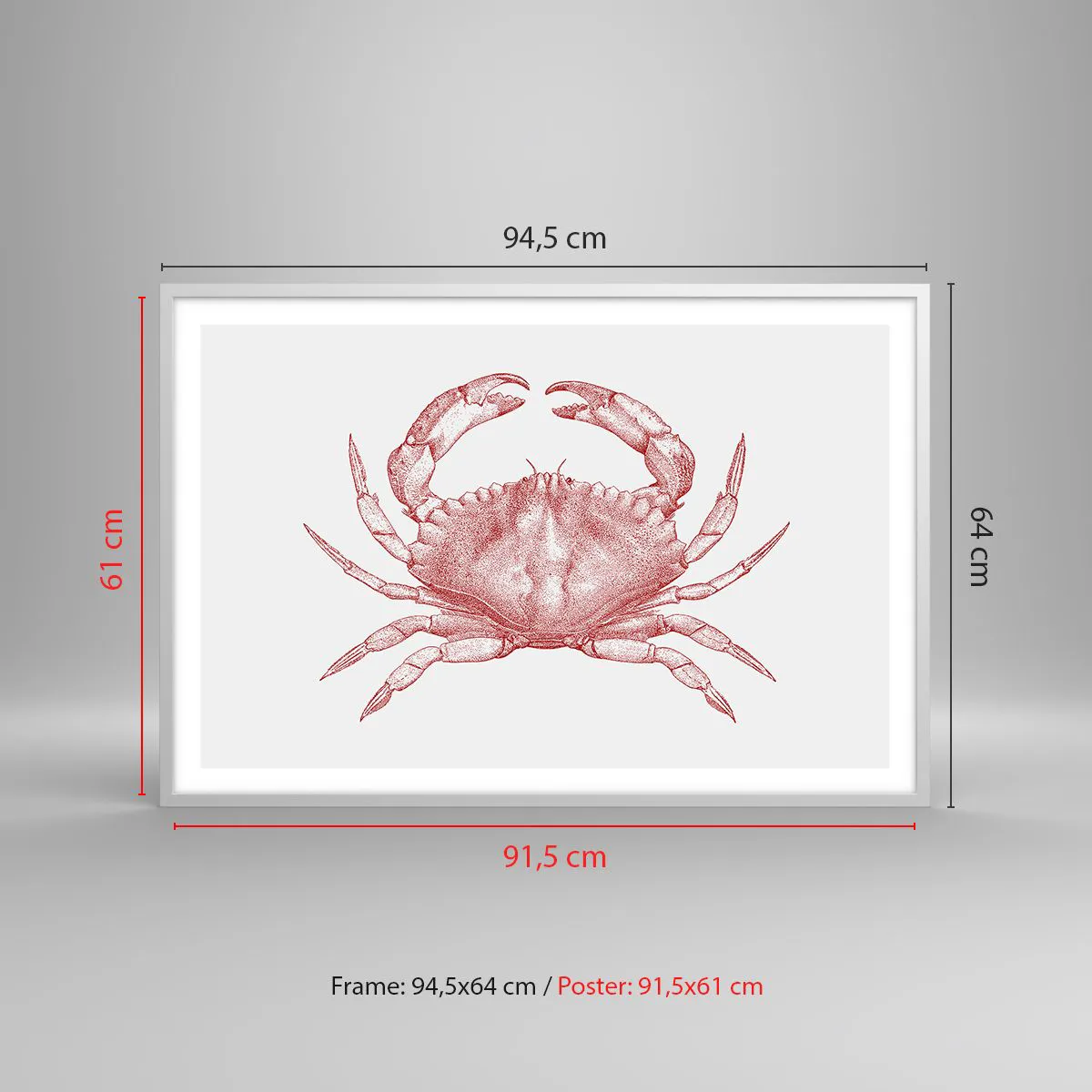 Affiche dans un cadre blanc - Poster - Le crabe des crabes - 91x61 cm