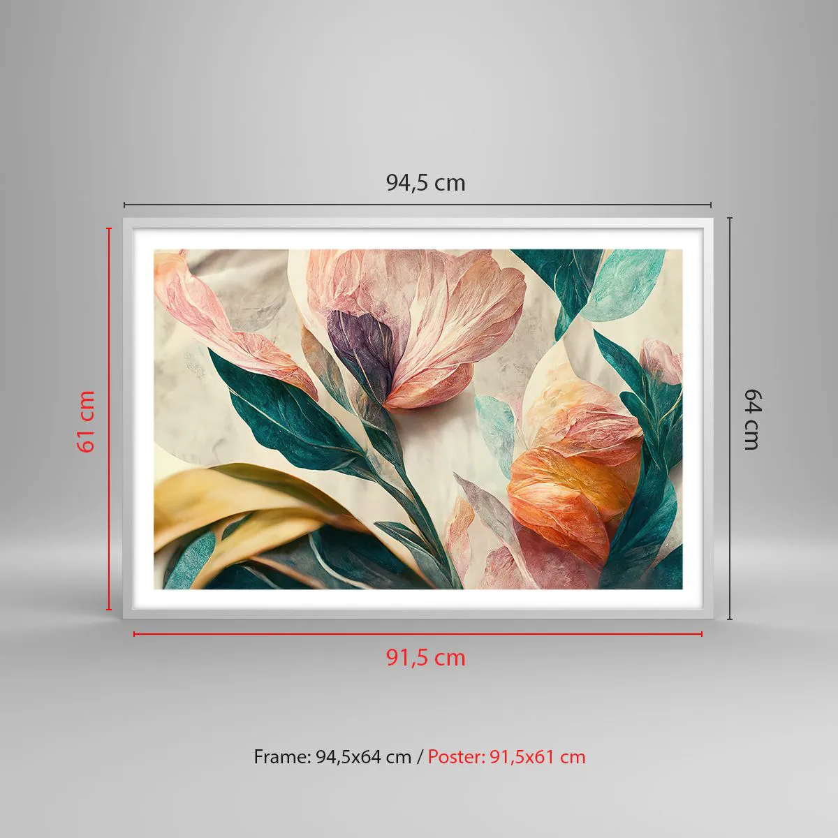 Poster în ramă albă - Flori din insulele sudice - 91x61 cm