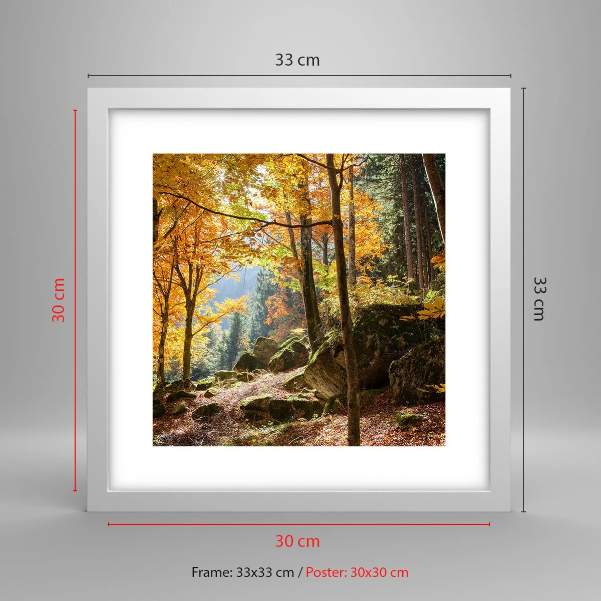 Póster en marco blanco - Tiempo de descanso - 30x30 cm