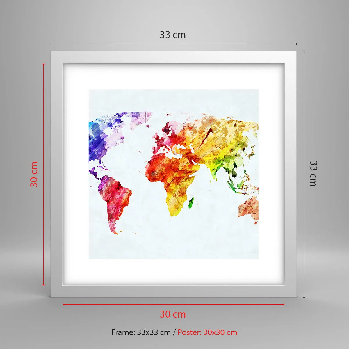 Poster in white frmae - All Colours of Light - 30x30 cm