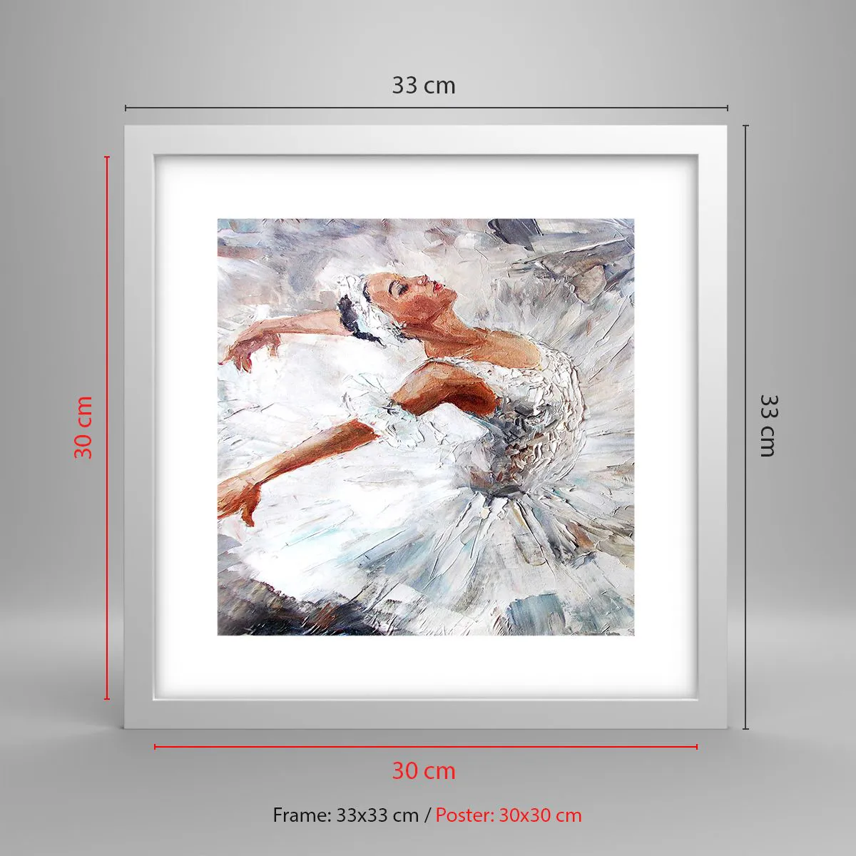 Poster in white frmae - Delicate and Light As a Tulle - 30x30 cm