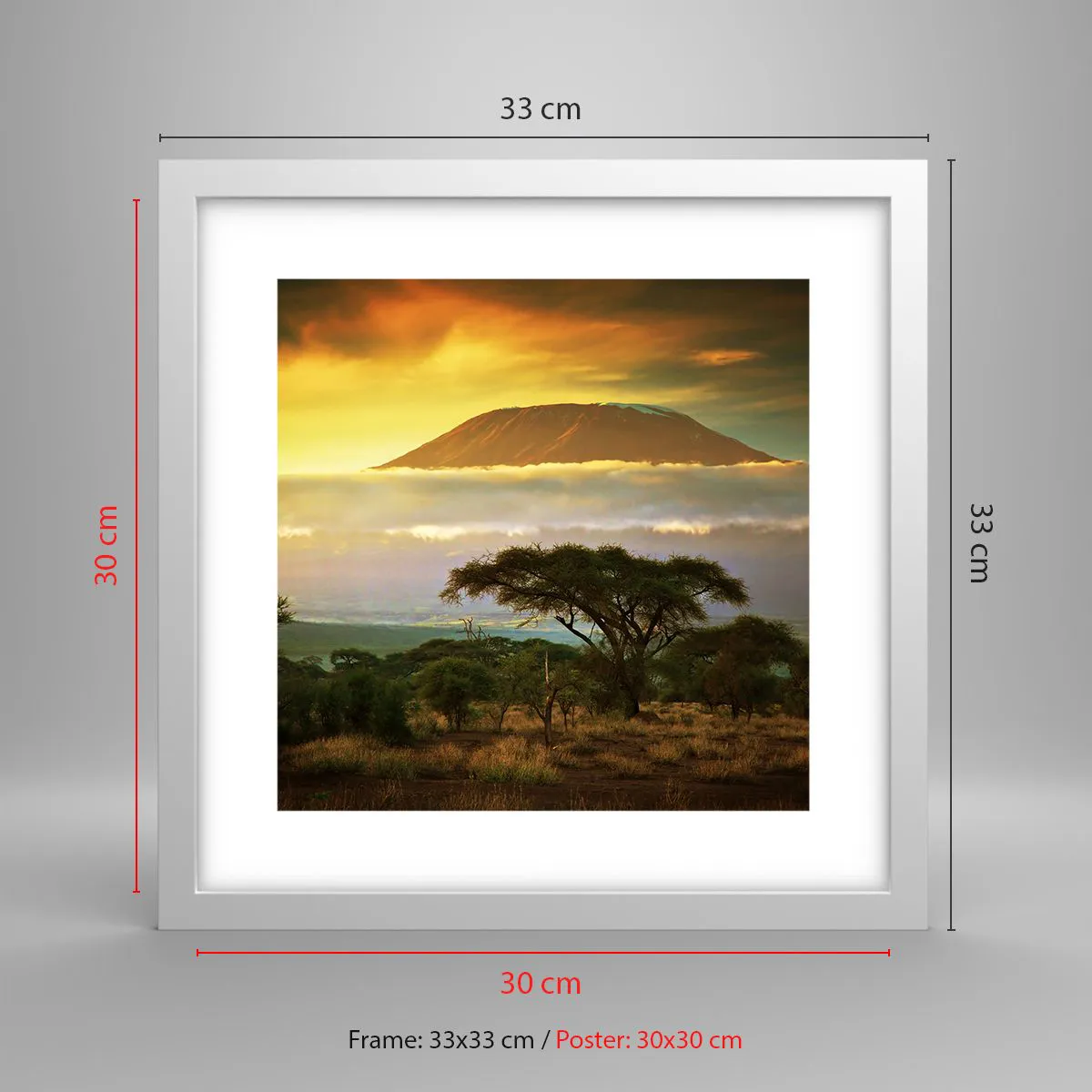 Affiche dans un cadre blanc - Poster - Un rêve de voyageur - 30x30 cm