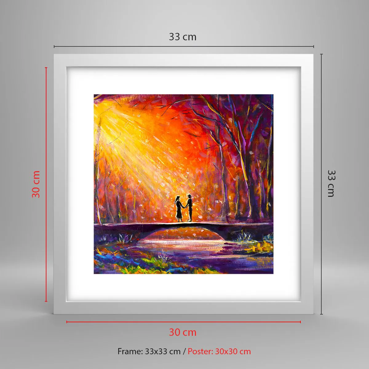 Poster in einem weißen Rahmen - Der Himmel liebt sie auch - 30x30 cm