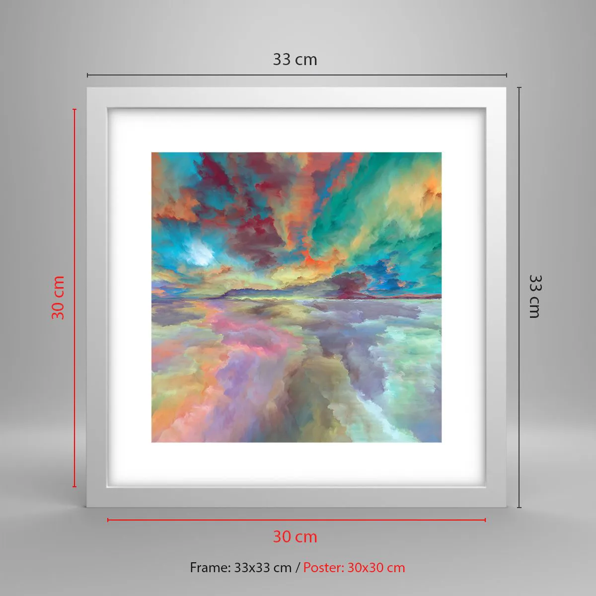 Affiche dans un cadre blanc - Poster - Deux paradis - 30x30 cm