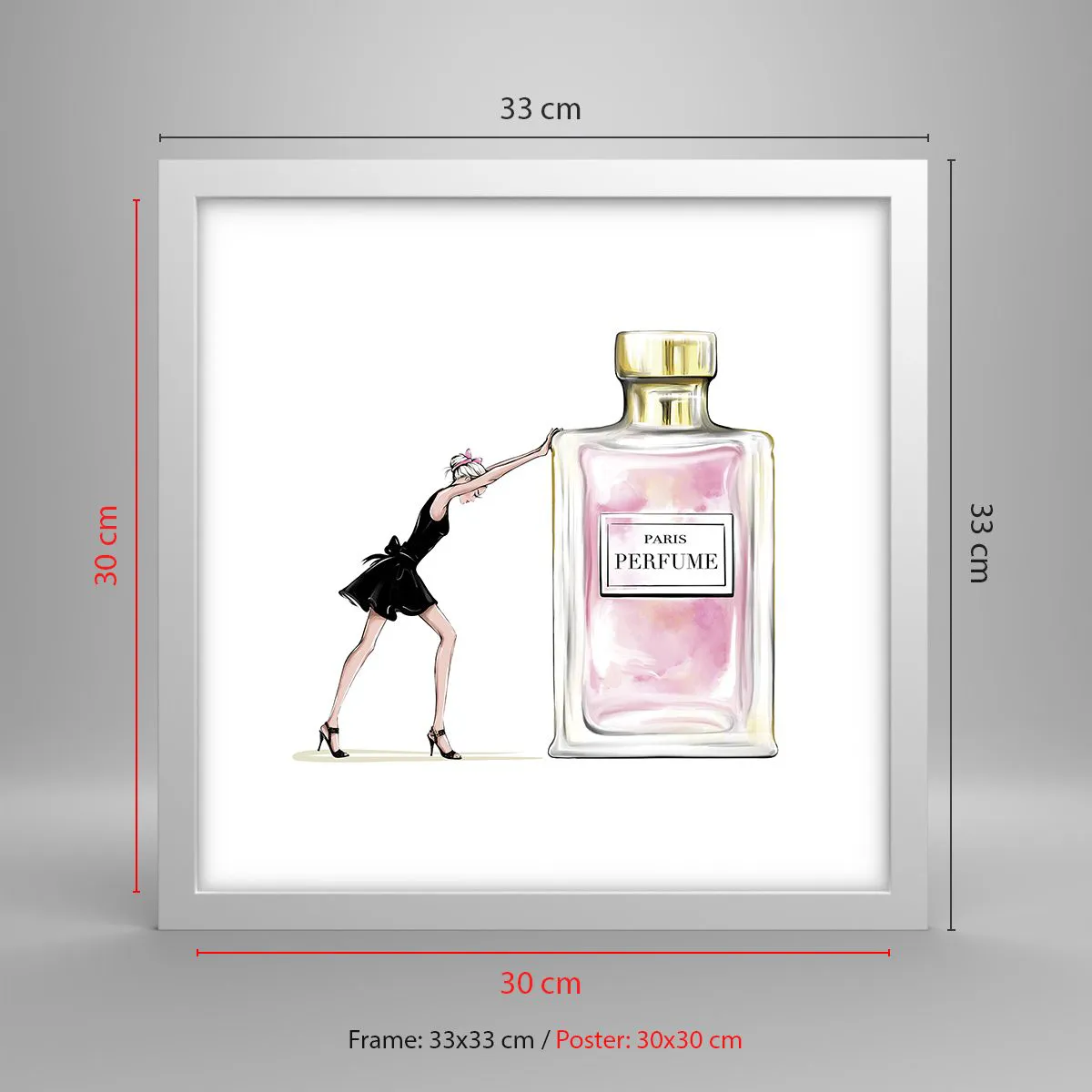 Poster in een witte lijst - De essentie van vrouwelijkheid - 30x30 cm