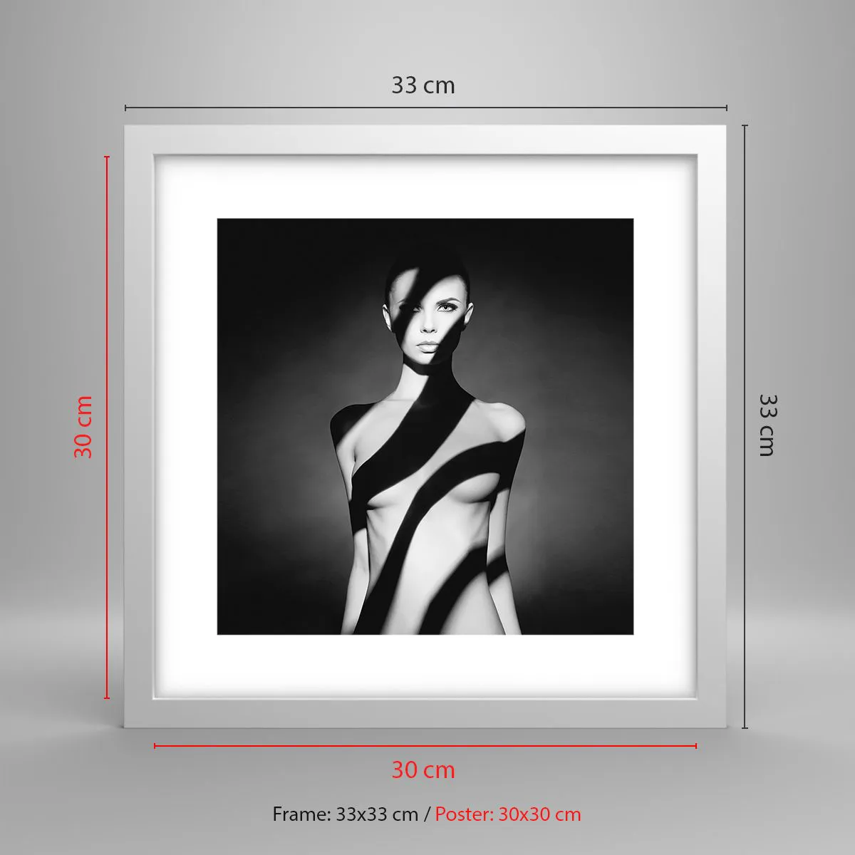 Póster en marco blanco - En la luz y en la sombra - 30x30 cm
