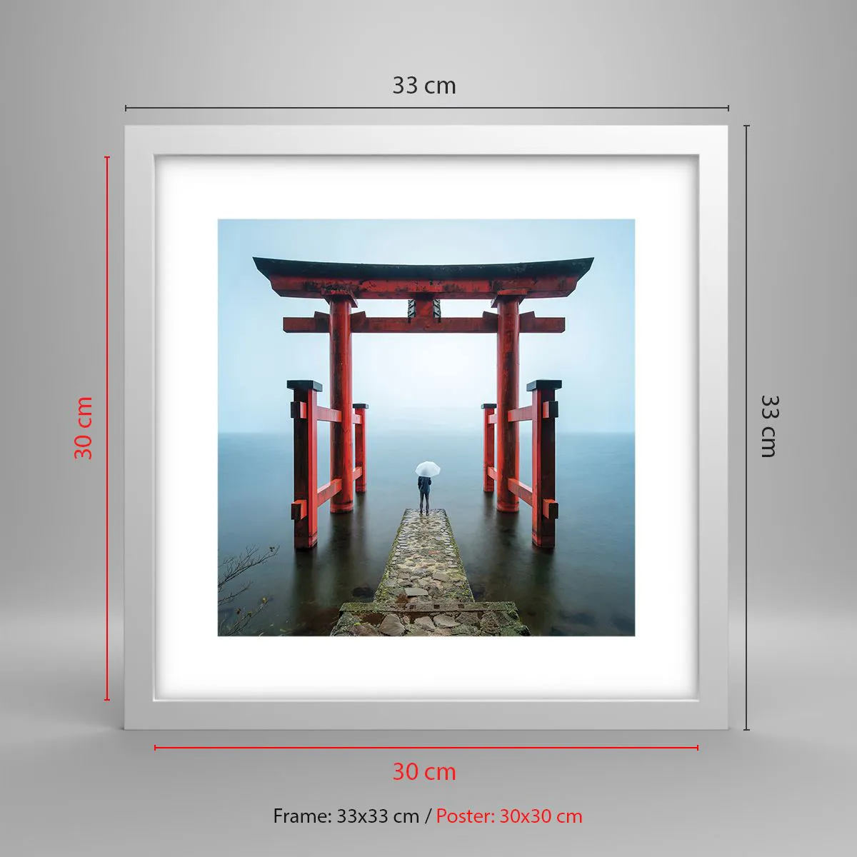 Affiche dans un cadre blanc - Poster - Rêverie japonnaise - 30x30 cm