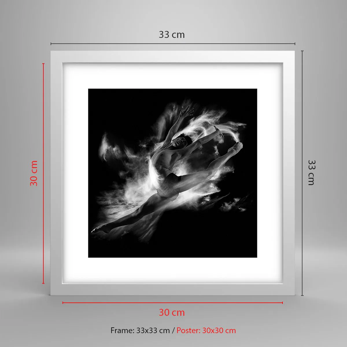 Poster în ramă albă - Oprit în zbor - 30x30 cm