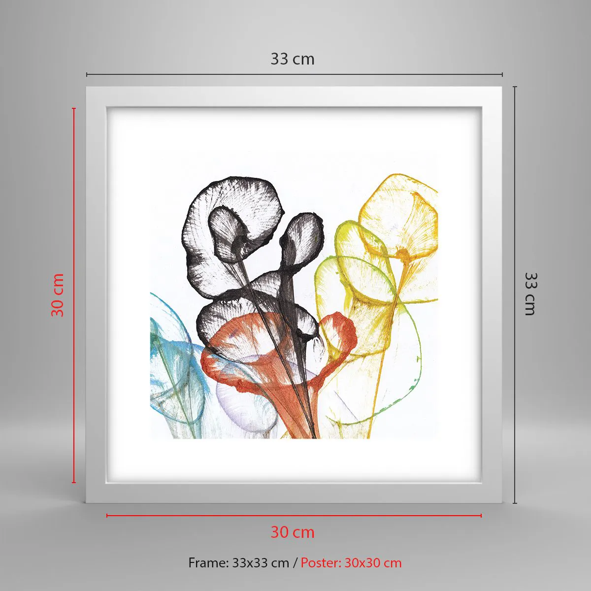 Affiche dans un cadre blanc - Poster - Fleurs avec une âme - 30x30 cm