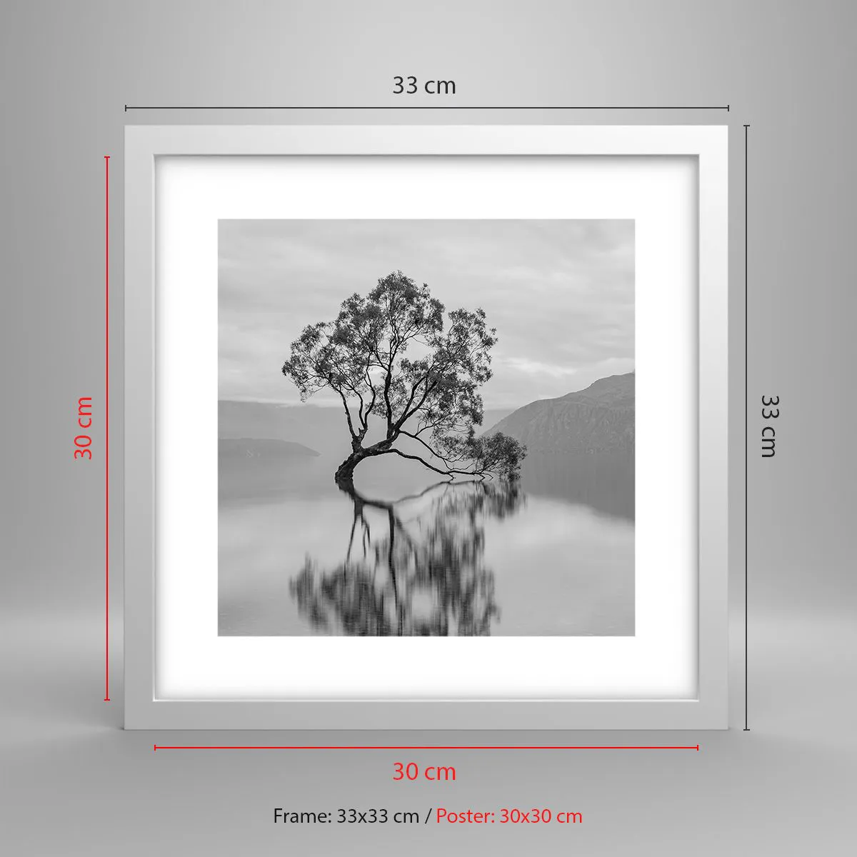 Plakat w białej ramie - Jest taki kraj - 30x30 cm