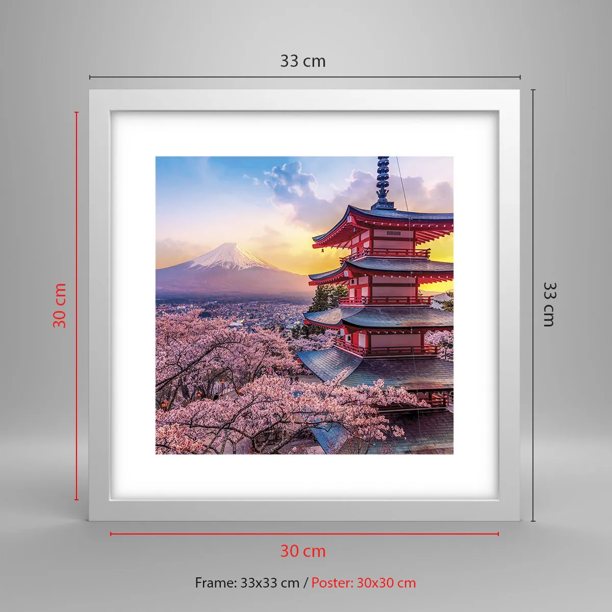 Pôster em moldura branca - A essência do espírito japonês - 30x30 cm