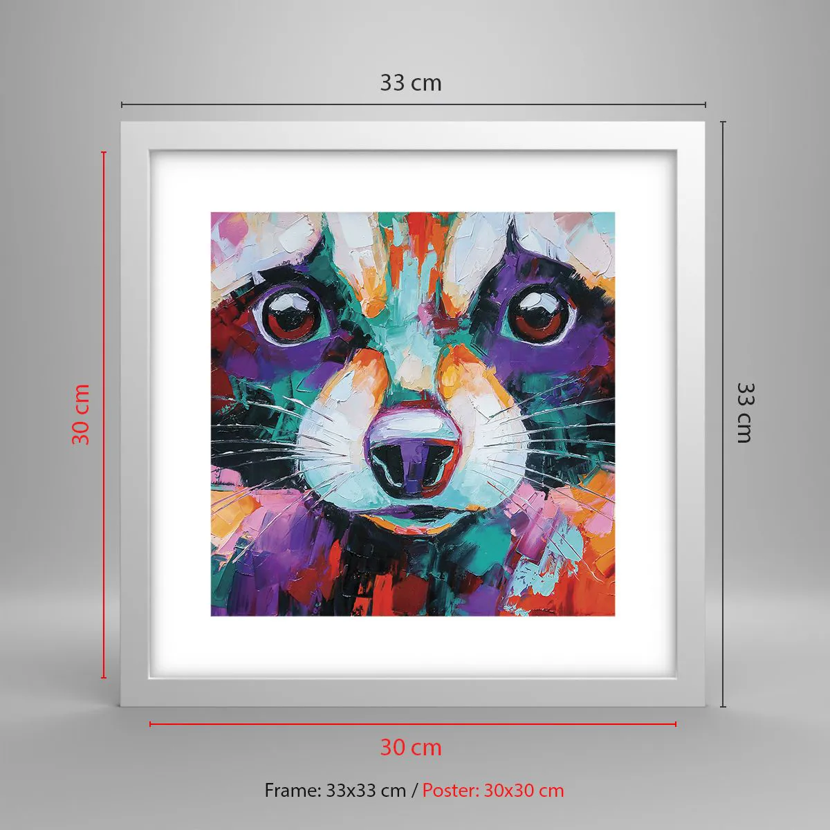 Plagát v bielom ráme - Iba dobré emócie - 30x30 cm