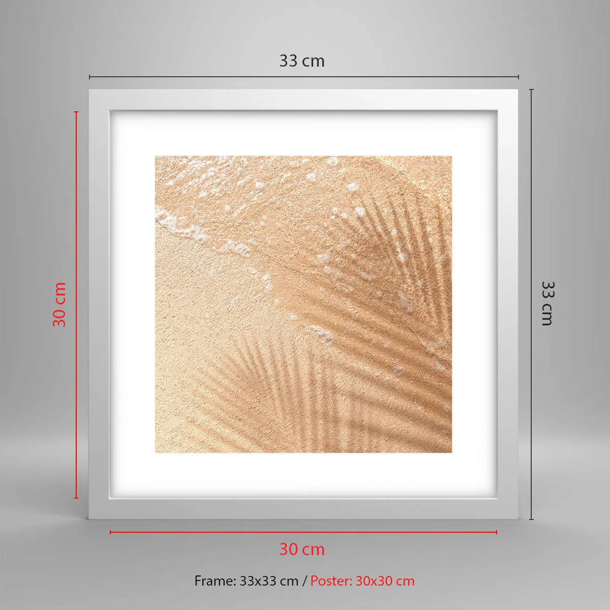 Poster in einem weißen Rahmen - Der Schatten eines heißen Sommers - 30x30 cm