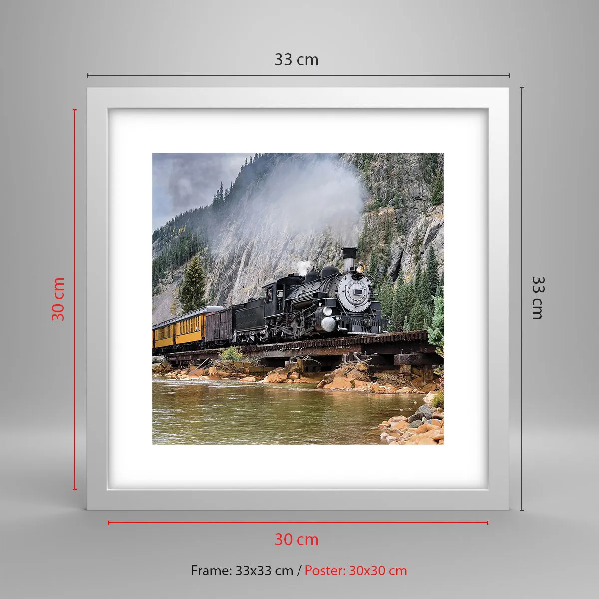 Affisch i vit ram - Vart ska du? Vart? - 30x30 cm