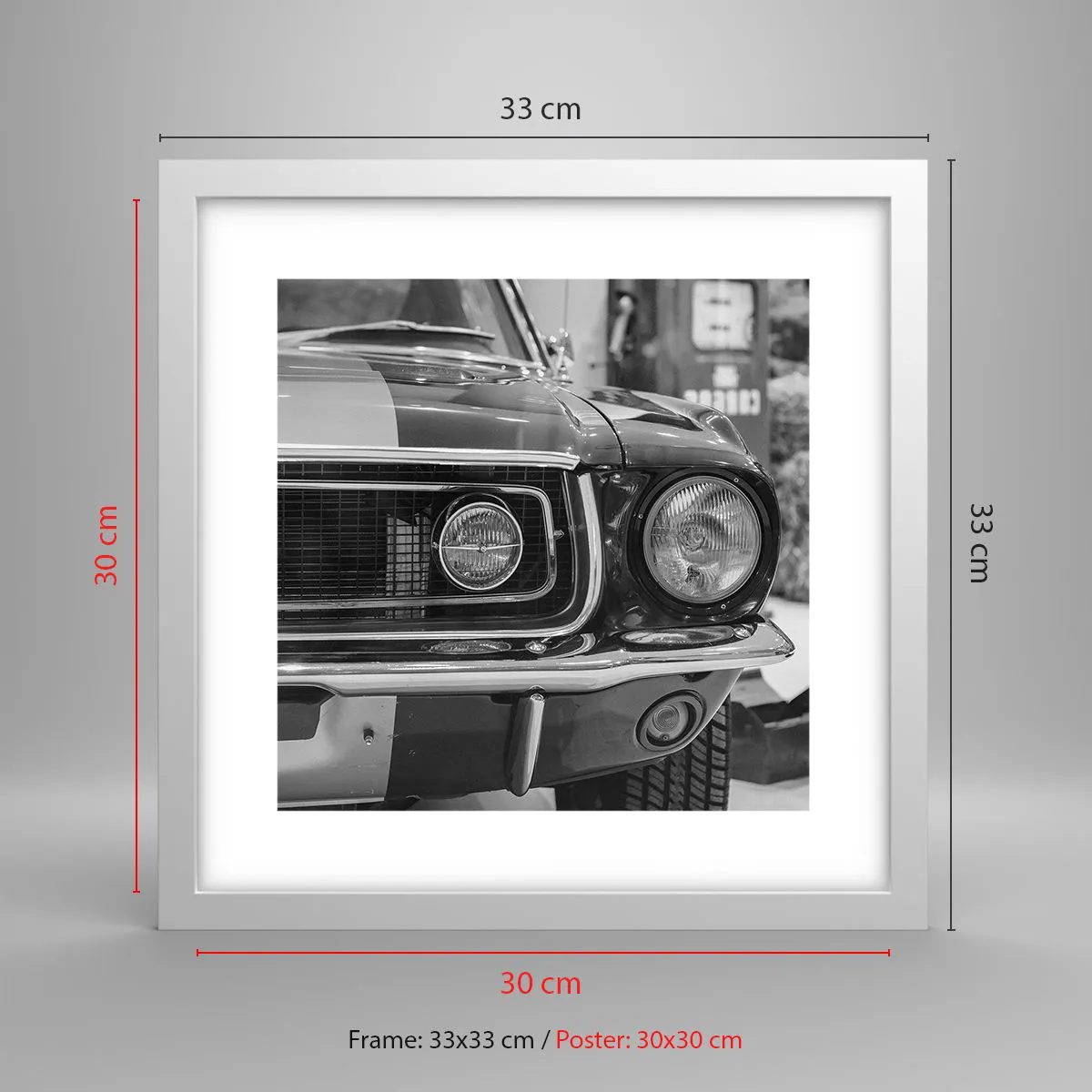 Poster in white frmae - Rough Ride - 30x30 cm