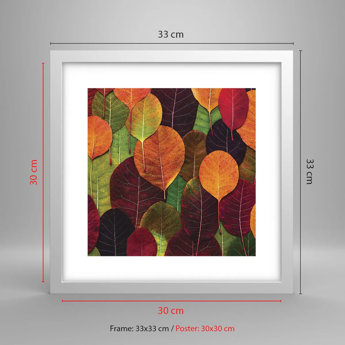 Poster in einem weißen Rahmen - Herbstmosaik - 30x30 cm