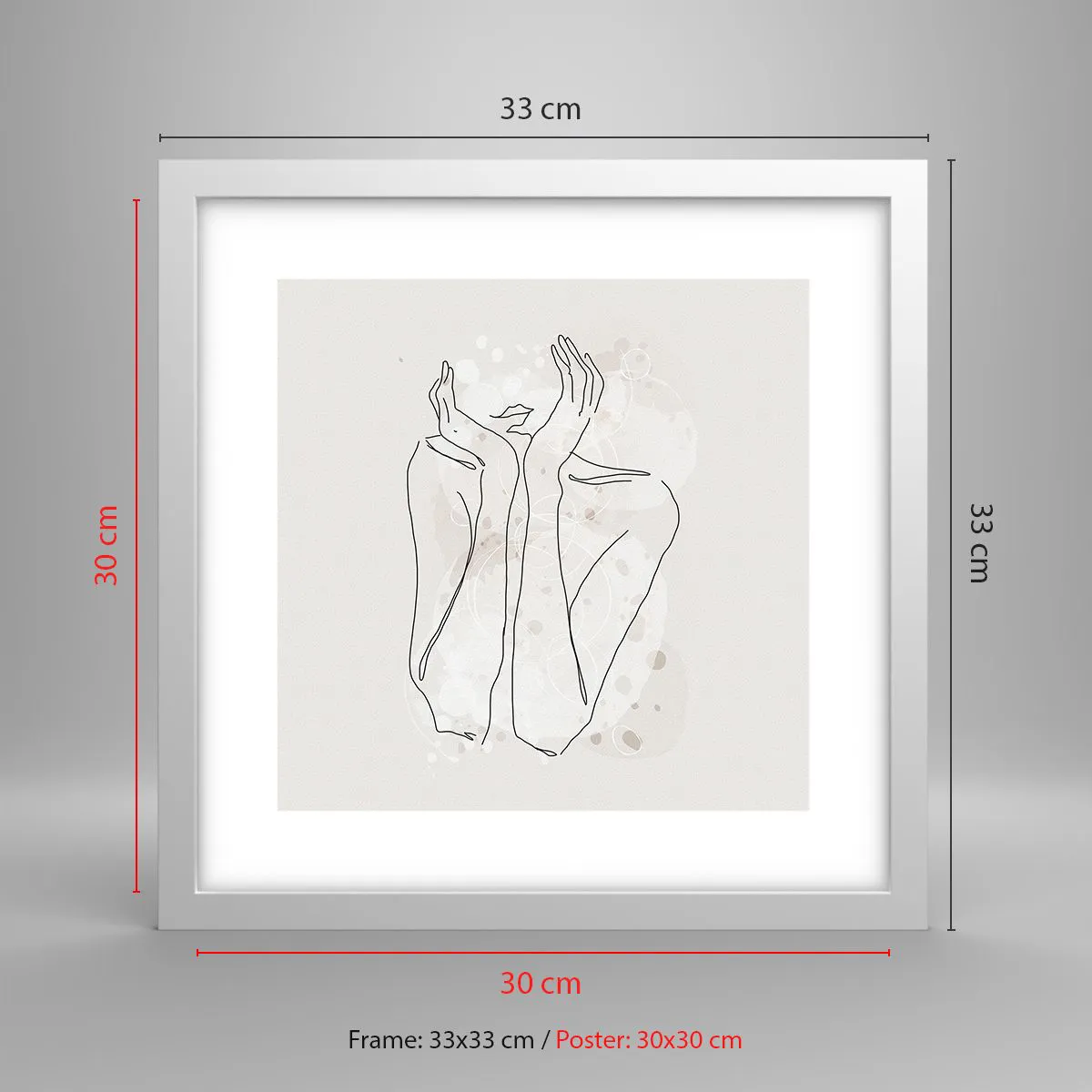 Poster in einem weißen Rahmen - Ein träumerischer Moment - 30x30 cm